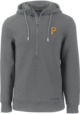 Cutter and Buck Pittsburgh Pirates Mens Grey Roam Hood