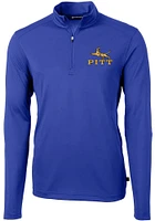 Cutter and Buck Pitt Panthers Mens Blue Virtue Long Sleeve Qtr Zip Pullover