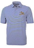 Cutter and Buck Pitt Panthers Mens Blue Virtue Stripe Short Sleeve Polo