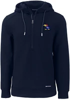 Cutter and Buck Kansas Jayhawks Mens Navy Blue Roam Hood