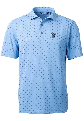 Cutter and Buck Villanova Wildcats Mens Light Blue Virtue Tile Print Short Sleeve Polo