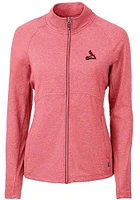 Cutter and Buck St Louis Cardinals Womens Red Adapt Heathered Full Zip Medium Weight Jacket