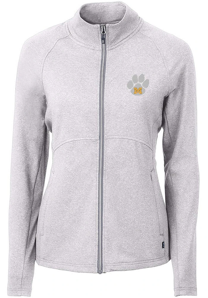 Cutter and Buck Missouri Tigers Womens Grey Adapt Heathered Full Zip Medium Weight Jacket