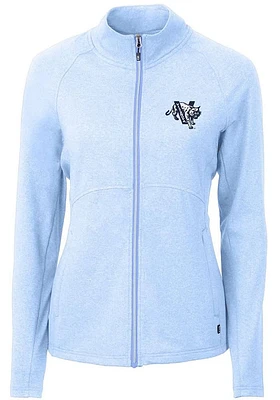 Cutter and Buck Villanova Wildcats Womens Light Blue Adapt Heathered Full Zip Medium Weight Jacket