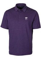 Cutter and Buck K-State Wildcats Mens Purple Forge Pencil Stripe Alumni Short Sleeve Polo