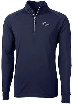Cutter and Buck UTSA Roadrunners Mens Navy Blue Adapt Eco Big Tall Qtr Zip