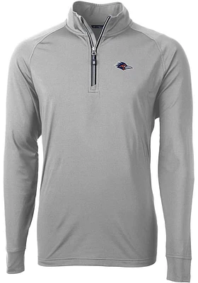 Cutter and Buck UTSA Roadrunners Mens Grey Adapt Eco Big Tall Qtr Zip