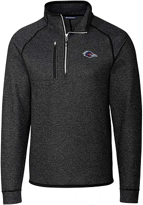 Cutter and Buck UTSA Roadrunners Mens Grey Mainsail Sweater Big Tall Qtr Zip