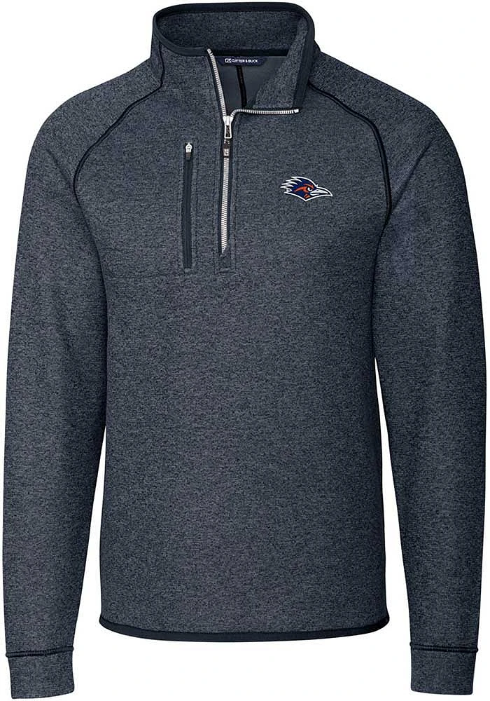 Cutter and Buck UTSA Roadrunners Mens Navy Blue Mainsail Sweater Big Tall Qtr Zip