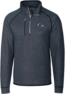 Cutter and Buck UTSA Roadrunners Mens Navy Blue Mainsail Sweater Big Tall Qtr Zip