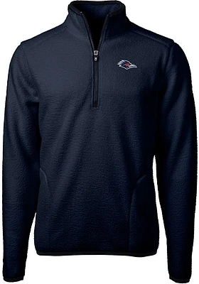Cutter and Buck UTSA Roadrunners Mens Navy Blue Cascade Eco Sherpa Big Tall Qtr Zip