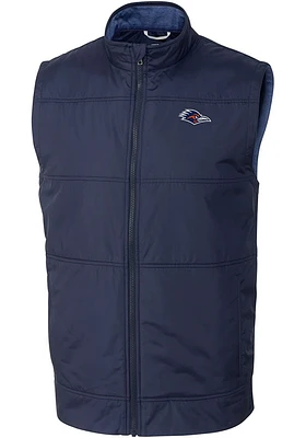 Cutter and Buck UTSA Roadrunners Mens Navy Blue Stealth Hybrid Quilted Vest Big Tall