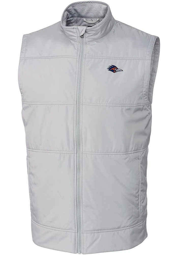 Cutter and Buck UTSA Roadrunners Big Tall Grey Stealth Hybrid Quilted Vest Mens