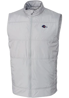 Cutter and Buck UTSA Roadrunners Big Tall Grey Stealth Hybrid Quilted Vest Mens