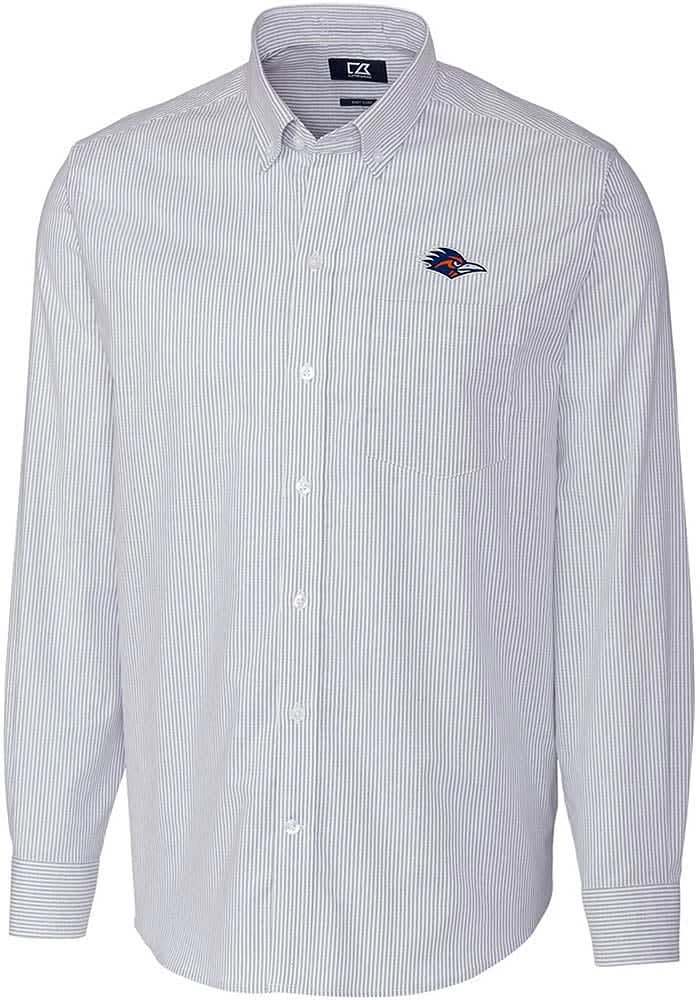 Cutter and Buck UTSA Roadrunners Mens Blue Stretch Oxford Stripe Big Tall Dress Shirt