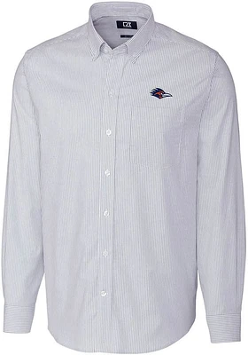 Cutter and Buck UTSA Roadrunners Mens Blue Stretch Oxford Stripe Big Tall Dress Shirt