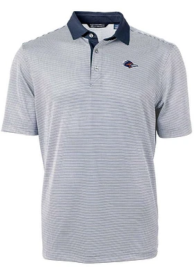 Cutter and Buck UTSA Roadrunners Navy Blue Virtue Eco Pique Micro Stripe Big Tall Polo