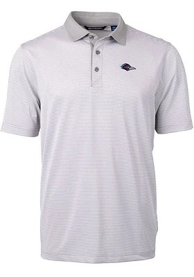 Cutter and Buck UTSA Roadrunners Grey Virtue Eco Pique Micro Stripe Big Tall Polo