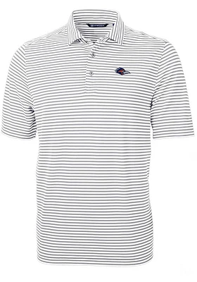 Cutter and Buck UTSA Roadrunners Grey Virtue Eco Pique Stripe Big Tall Polo