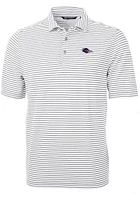 Cutter and Buck UTSA Roadrunners Grey Virtue Eco Pique Stripe Big Tall Polo