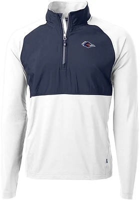 Cutter and Buck UTSA Roadrunners Mens Adapt Eco Knit Long Sleeve Qtr Zip Pullover