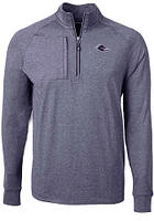 Cutter and Buck UTSA Roadrunners Mens Navy Blue Adapt Eco Knit Long Sleeve Qtr Zip Pullover