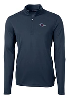 Cutter and Buck UTSA Roadrunners Mens Navy Blue Virtue Eco Pique Long Sleeve Qtr Zip Pullover