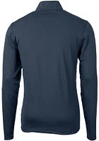 Cutter and Buck UTSA Roadrunners Mens Navy Blue Virtue Eco Pique Long Sleeve Qtr Zip Pullover