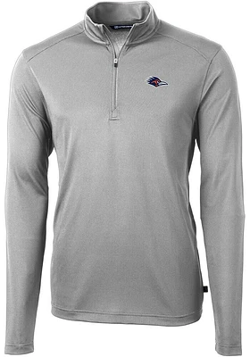 Cutter and Buck UTSA Roadrunners Mens Virtue Eco Pique Long Sleeve Qtr Zip Pullover