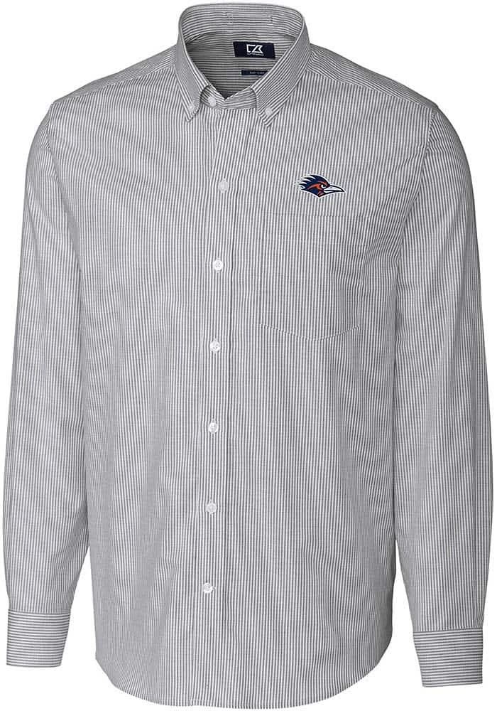 Cutter and Buck UTSA Roadrunners Mens Stretch Oxford Stripe Long Sleeve Dress Shirt