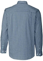 Cutter and Buck UTSA Roadrunners Mens Navy Blue Easy Care Gingham Long Sleeve Dress Shirt