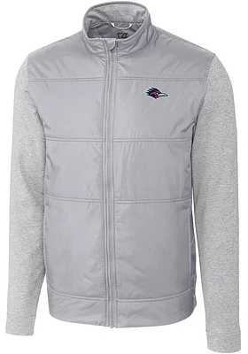 Cutter and Buck UTSA Roadrunners Mens Grey Stealth Hybrid Quilted Medium Weight Jacket