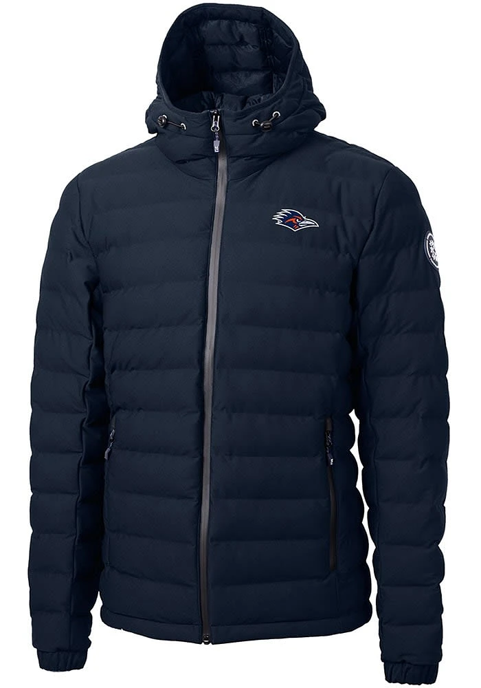 Cutter and Buck UTSA Roadrunners Mens Navy Blue Mission Ridge Repreve Puffer Filled Jacket