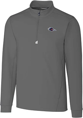 Cutter and Buck UTSA Roadrunners Mens Traverse Stretch Long Sleeve Qtr Zip Pullover