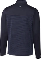 Cutter and Buck UTSA Roadrunners Mens Navy Blue Traverse Stripe Stretch Long Sleeve Qtr Zip Pullov..