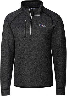 Cutter and Buck UTSA Roadrunners Mens Grey Mainsail Long Sleeve Qtr Zip Pullover