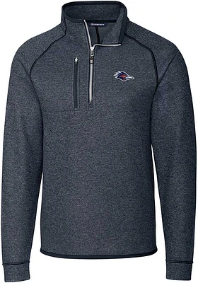 Cutter and Buck UTSA Roadrunners Mens Navy Blue Mainsail Long Sleeve Qtr Zip Pullover