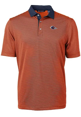 Cutter and Buck UTSA Roadrunners Mens Virtue Eco Pique Micro Stripe Short Sleeve Polo