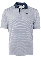 Cutter and Buck UTSA Roadrunners Mens Navy Blue Virtue Eco Pique Micro Stripe Short Sleeve Polo