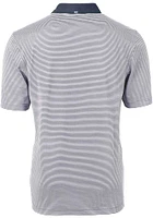 Cutter and Buck UTSA Roadrunners Mens Navy Blue Virtue Eco Pique Micro Stripe Short Sleeve Polo