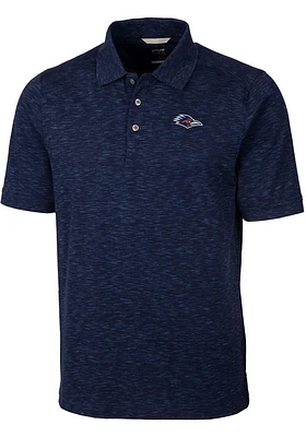 Cutter and Buck UTSA Roadrunners Mens Navy Blue Advantage Space Dye Short Sleeve Polo