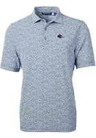 Cutter and Buck UTSA Roadrunners Mens Navy Blue Virtue Eco Pique Botanical Short Sleeve Polo