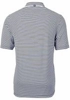 Cutter and Buck UTSA Roadrunners Mens Navy Blue Virtue Eco Pique Stripe Short Sleeve Polo
