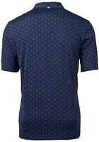 Cutter and Buck UTSA Roadrunners Mens Navy Blue Virtue Eco Pique Tile Short Sleeve Polo