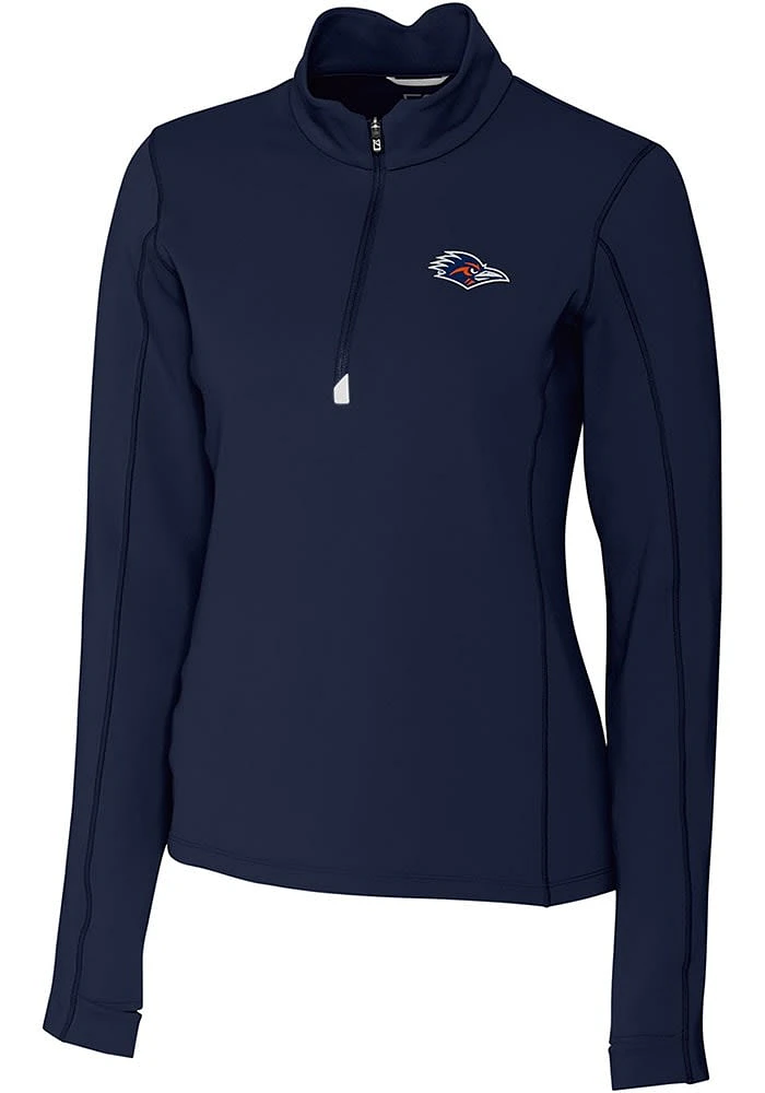 Cutter and Buck UTSA Roadrunners Womens Navy Blue Traverse Qtr Zip