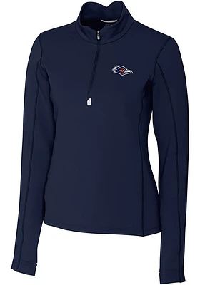 Cutter and Buck UTSA Roadrunners Womens Navy Blue Traverse Qtr Zip