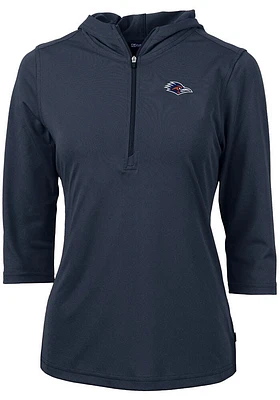 Cutter and Buck UTSA Roadrunners Womens Navy Blue Virtue Eco Pique Hooded Sweatshirt