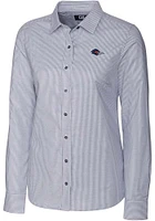 Cutter and Buck UTSA Roadrunners Womens Stretch Oxford Stripe Long Sleeve Dress Shirt