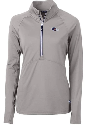 Cutter and Buck UTSA Roadrunners Womens Grey Adapt Eco Qtr Zip
