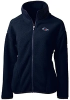 Cutter and Buck UTSA Roadrunners Womens Navy Blue Cascade Eco Sherpa Long Sleeve Full Zip Jacket